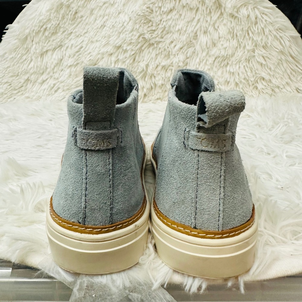 TOMS Stone Gray/Blue Suede Bryce Pull On High Top Sneakers Women's sz 7 - Picture 5 of 7